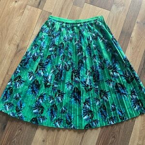 Banana Republic Green and Blue Floral A-Line Skirt
